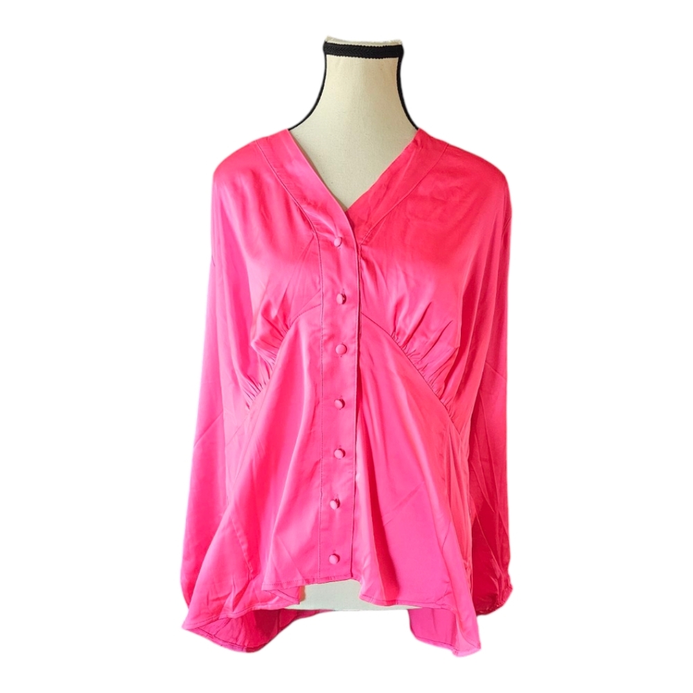 Torrid Pink Satin Blouse